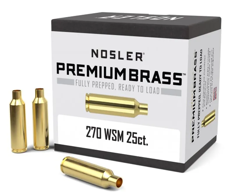 Nosler New .270 WSM Brass Cases - 25ct
